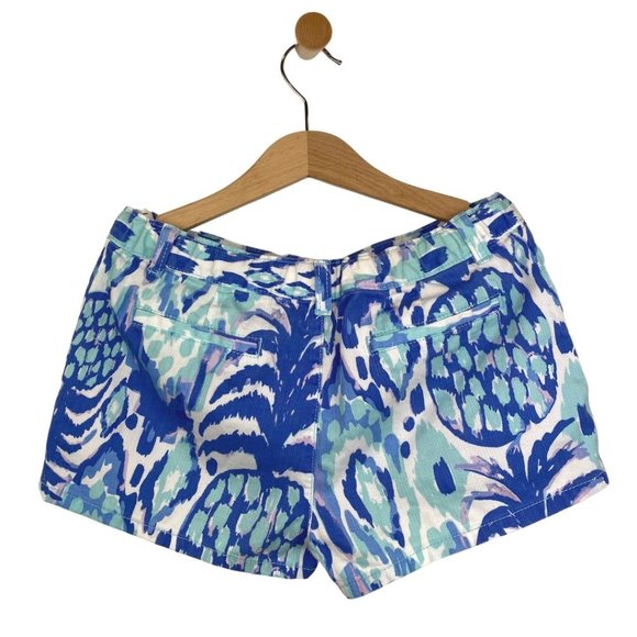 Lilly Pulitzer Short Pineapple Print White, Blue, Aqua 14 - Picture 4 of 6